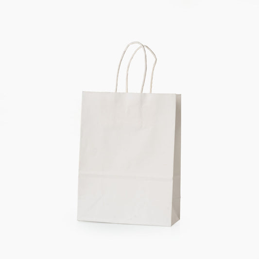 Sacs kraft poignees torsadees Blanc L.16x l.8 x H.22cm