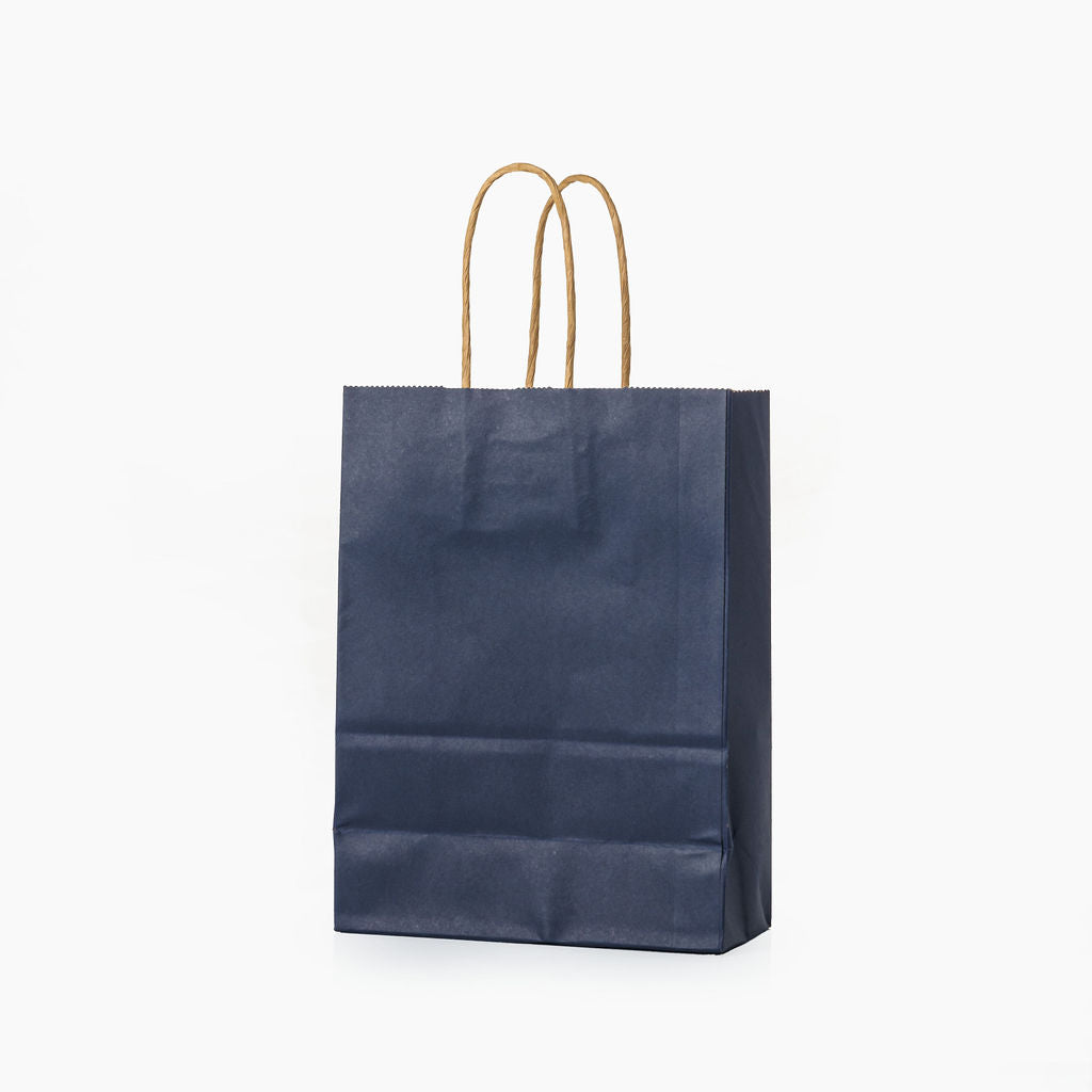 Sacs kraft poignees torsadees Bleu L.16x l.8 x H.22cm