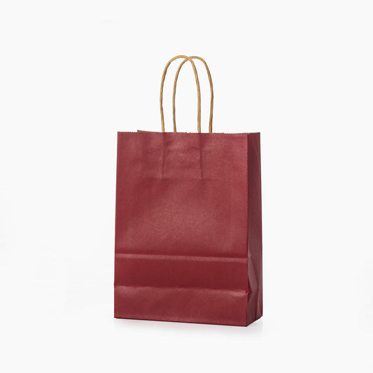 Sacs kraft poignees torsadees Rouge L.16x l.8 x H.22cm