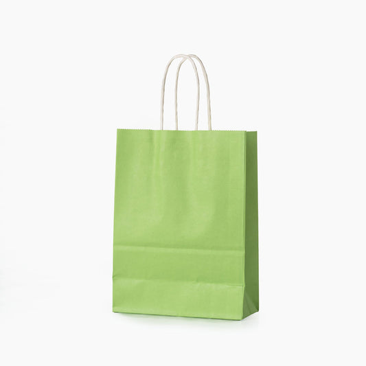 Sacs kraft poignees torsadees Vert L.16x l.8 x H.22cm