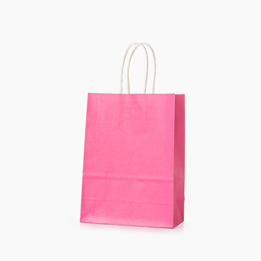 Sacs kraft poignees torsadees Rose L.16x l.8 x H.22cm