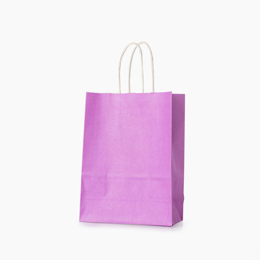 Sacs kraft poignees torsadees Violet L.16x l.8 x H.22cm