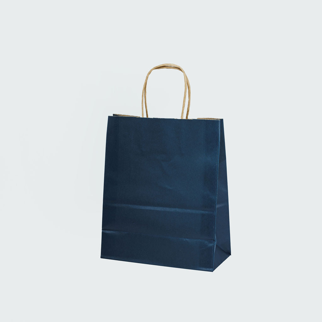 Sacs kraft poignees torsadees Bleu L.22x l.11x H.27cm