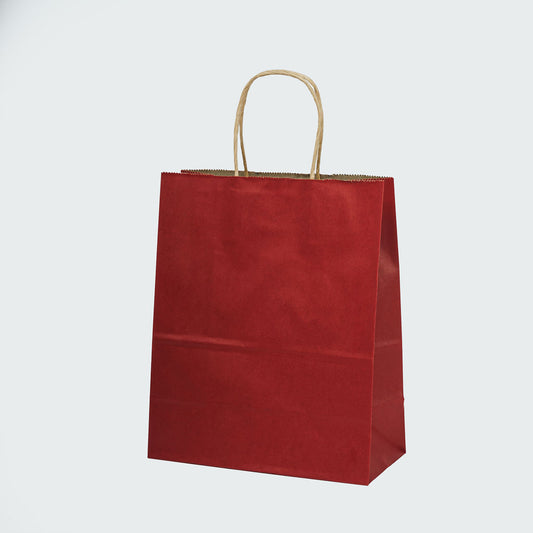 Sacs kraft poignees torsadees Rouge L.22x l.11x H.27cm