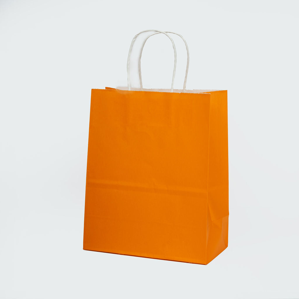 Sacs kraft poignees torsadees Orange L.22x l.11x H.27cm