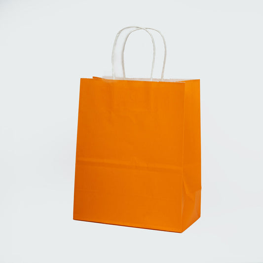 Sacs kraft poignees torsadees Orange L.22x l.11x H.27cm