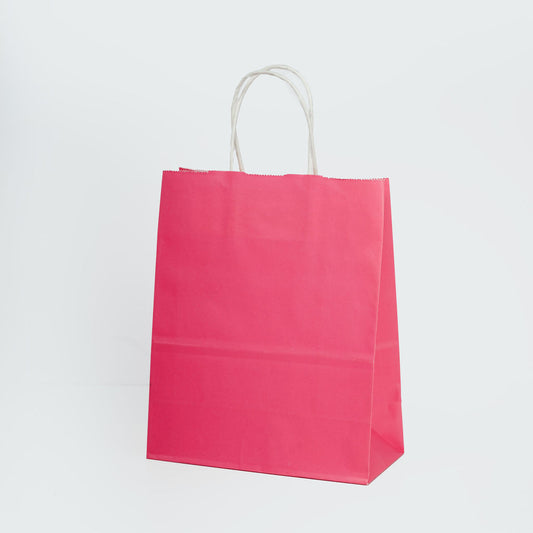 Sacs kraft poignees torsadees Rose L.22x l.11x H.27cm