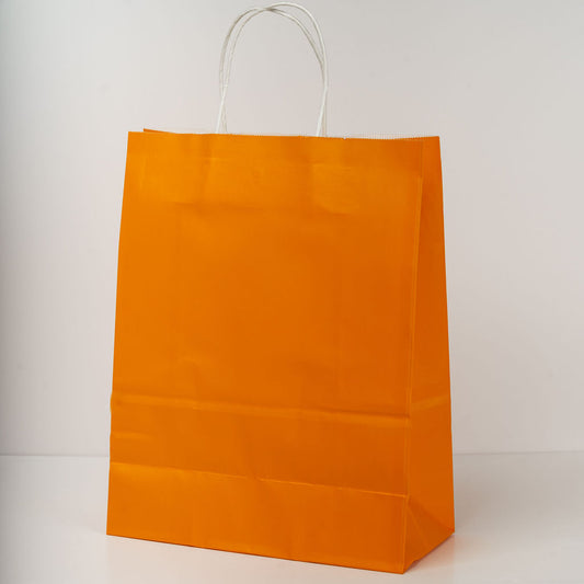 Sacs kraft poignees torsadees Orange L.26x l.12x H.32cm