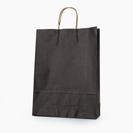 Sacs kraft poignees torsadees Noir L.31x l.11,5x H.42cm