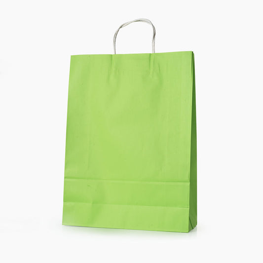 Sacs kraft poignees torsadees Vert L.31x l.11,5x H.42cm