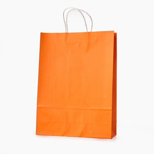 Sacs kraft poignees torsadees Orange L.31x l.11,5x H.42cm