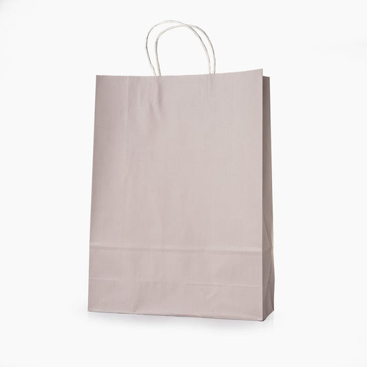 Sacs kraft poignees torsadees Gris L.31x l.11,5x H.42cm