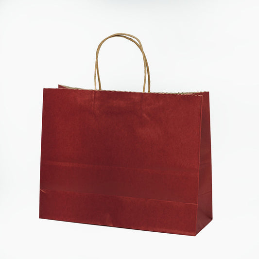 Sacs kraft poignees torsadees Rouge L.31,5x25X11,5cm
