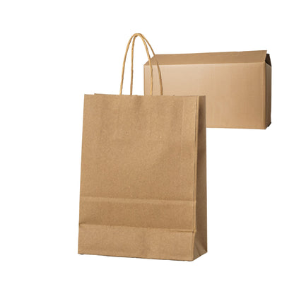Sacs kraft poignees torsadees Kraft L.20x l.10x H.29cm 80gr