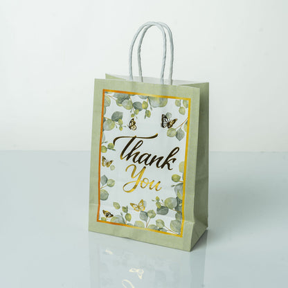 Sacs Kraft poignees torsadees motifs fleurie L. 21 x 15cm