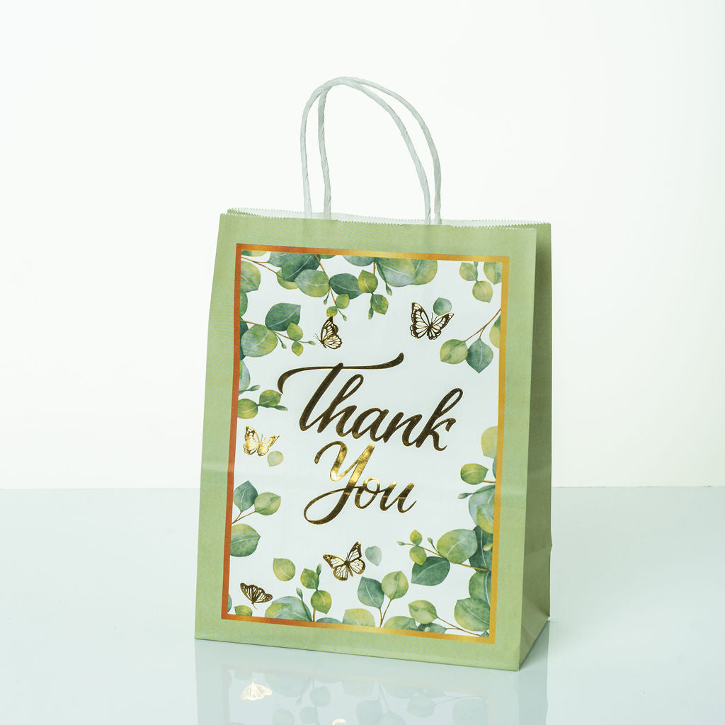 Sacs Kraft poignees torsadees motifs fleurie L. 27 x 21cm