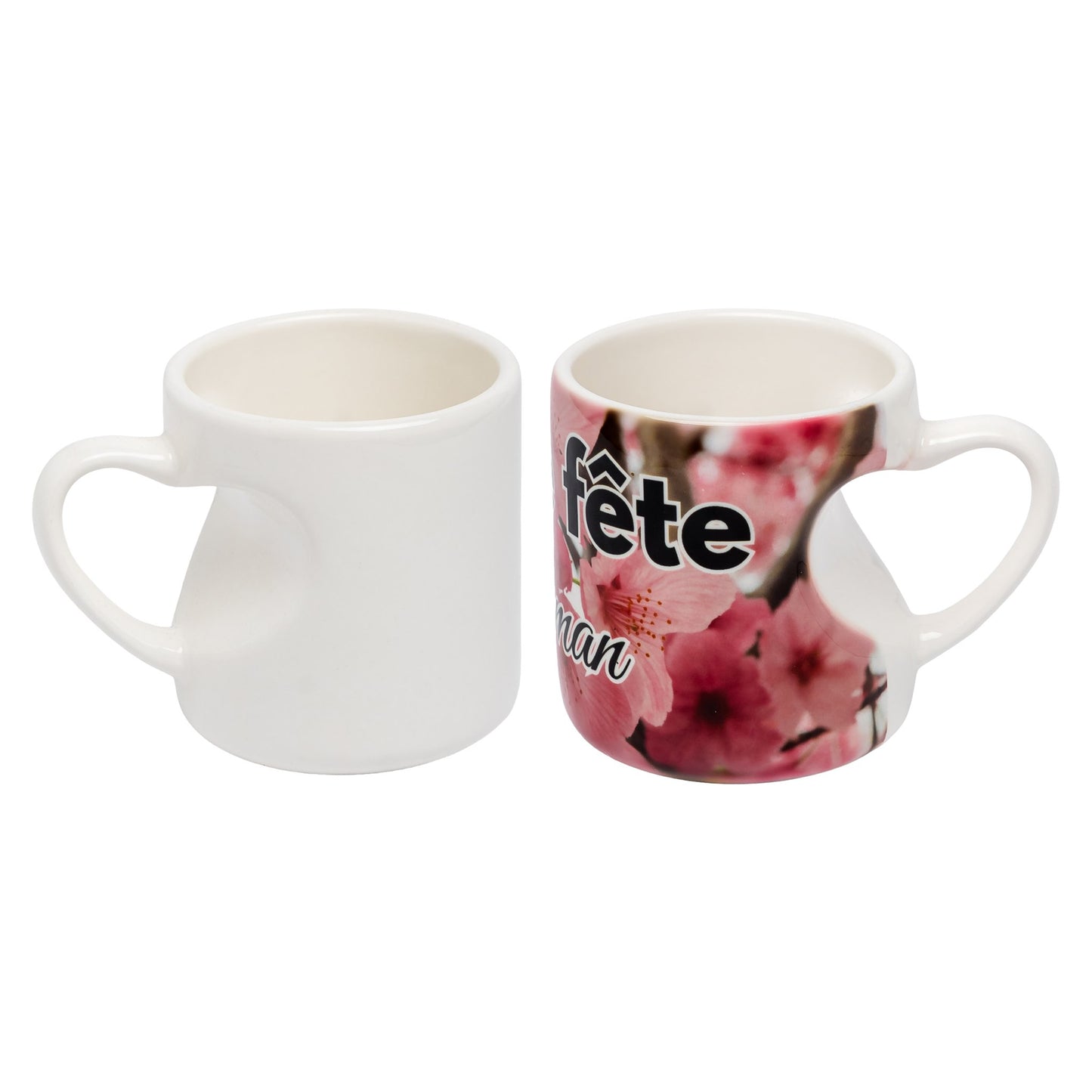 Mug blanc poignee coeur enfonce AAA - 11oz