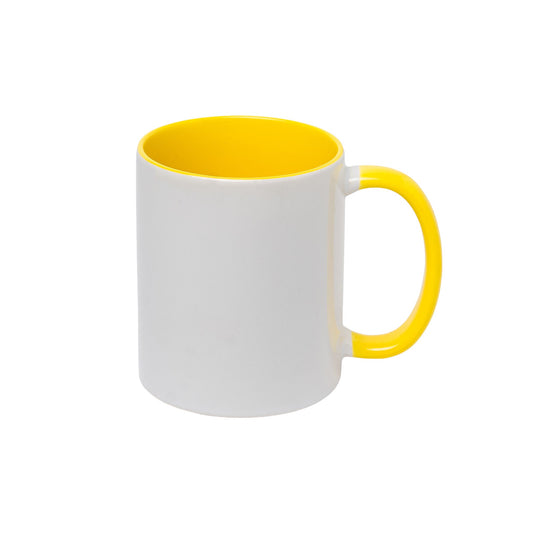 Mug intérieur et  poignée jaune AAA - 11oz