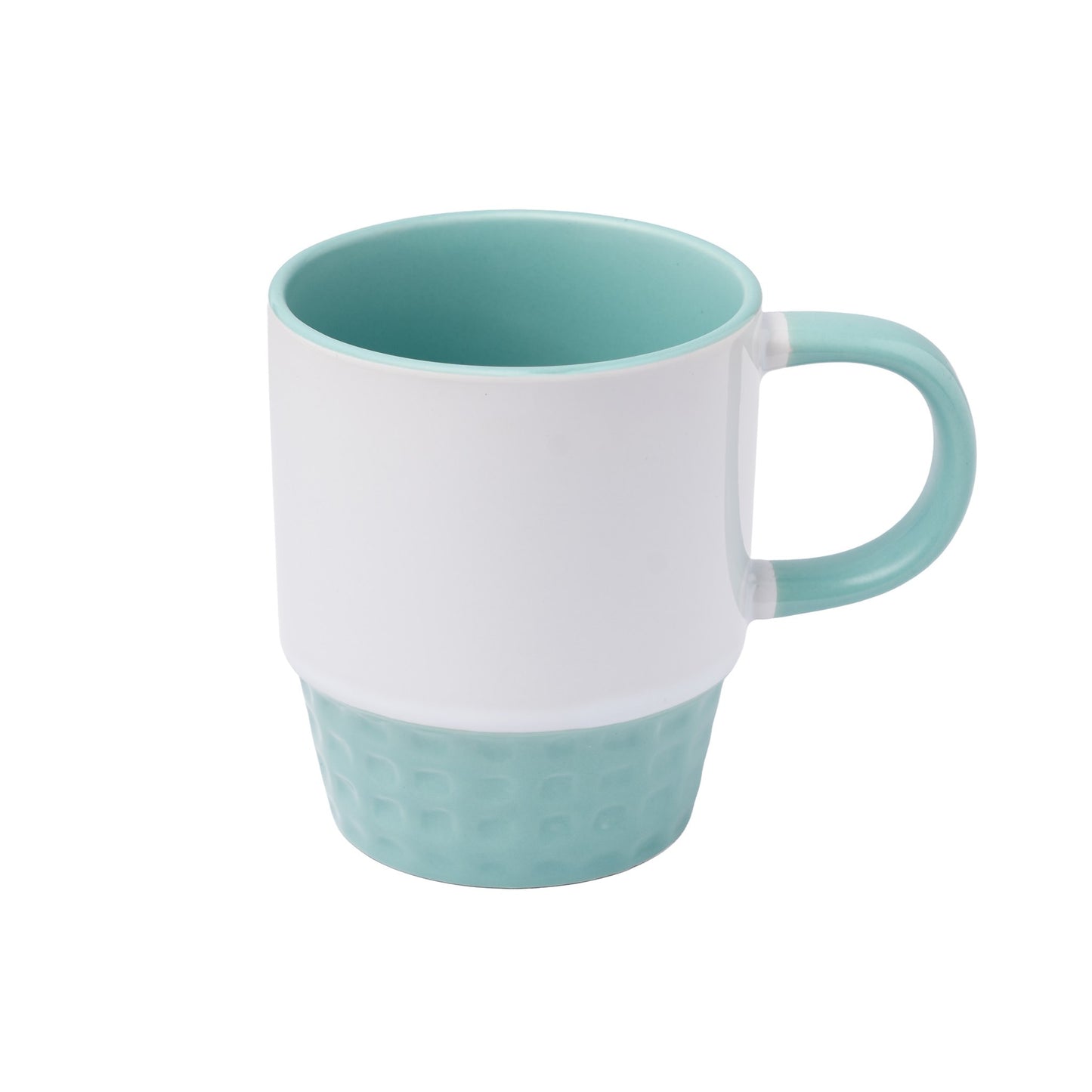 Tasse empilable interieur, basse et  poignee vert clair AAA - 10oz