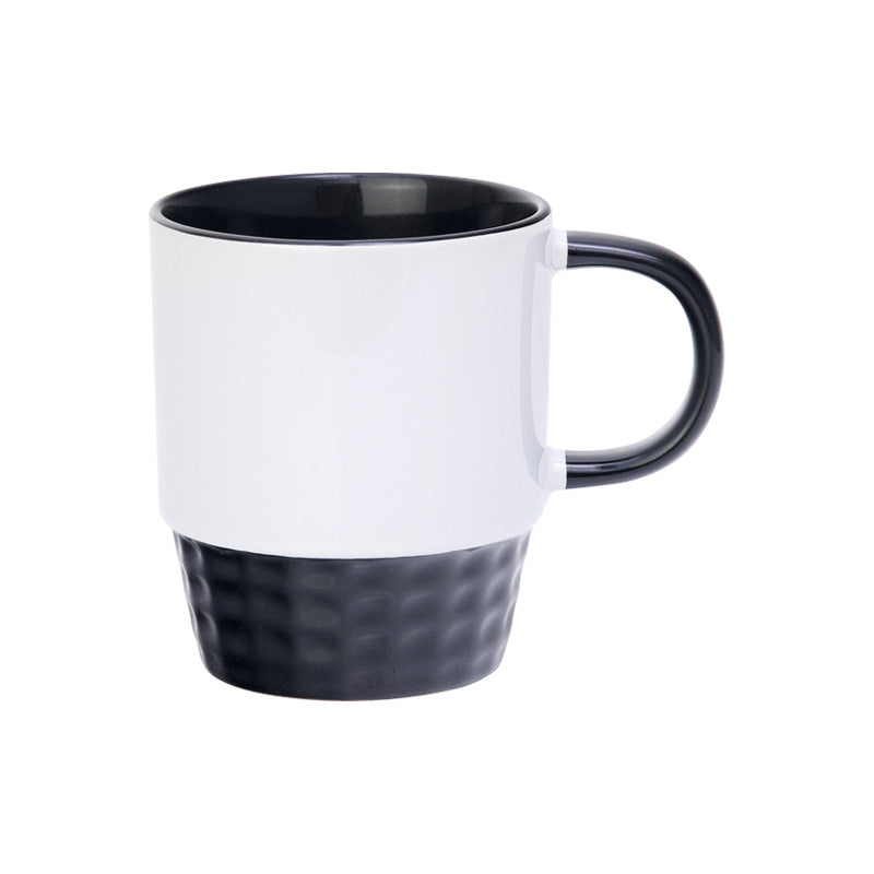 Tasse empilable interieur, basse et  poignee noir AAA - 10oz