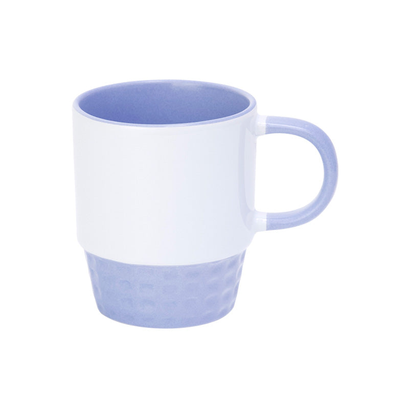 Tasse empilable interieur, basse et  poignee parme AAA - 10oz