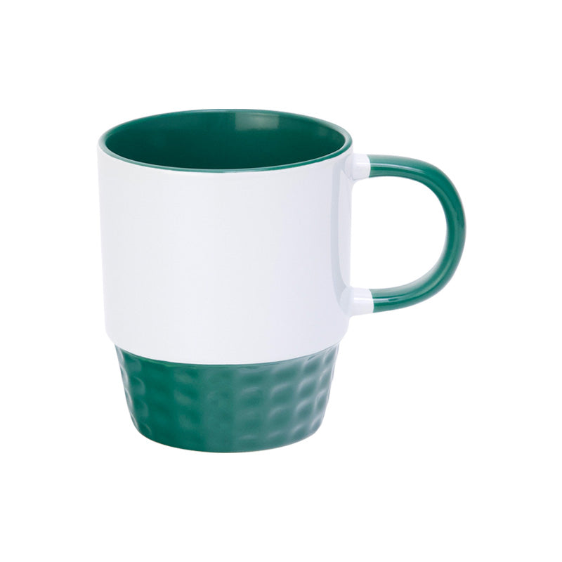 Tasse empilable interieur, basse et  poignee vert foret AAA - 10oz