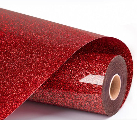 Flex de decoupe Rouge Pailletté 50cm x 25m