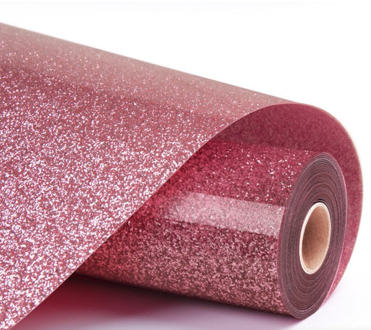 Flex de decoupe Rose Pailletté 50cm x 25m